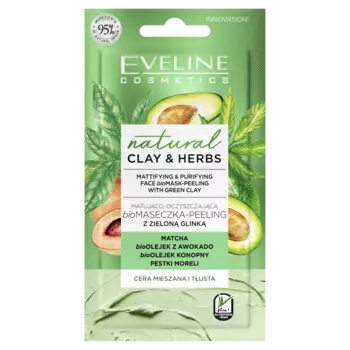 Eveline Cosmetics биомаска-пилинг с зеленой глиной для лица, 8 мл