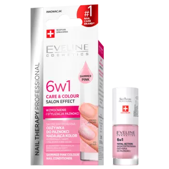 Eveline Cosmetics Care&Colour кондиционер для ногтей 6в1 розовый, 5 мл