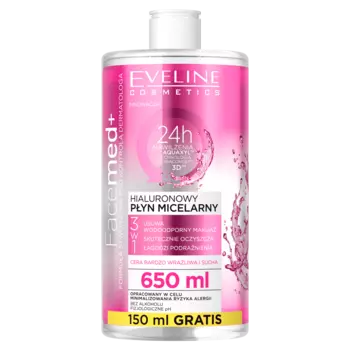 Eveline Cosmetics Facemed гиалуроновая мицеллярная вода 3в1 для лица, 650 мл