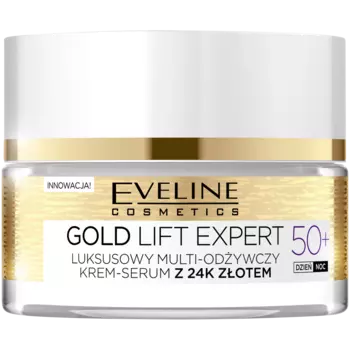 Eveline Cosmetics Gold Lift Expert мультипитательный крем-сыворотка с 24-каратным золотом для лица 50+, 50 мл