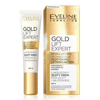 Eveline Cosmetics, Gold Lift Expert, роскошный золотистый крем для глаз и век SPF8, 15 мл