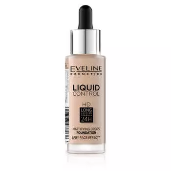Eveline Cosmetics Основа Liquid Control HD Long Lasting Formula 24H с дозатором 030 Sand Beige 32 мл
