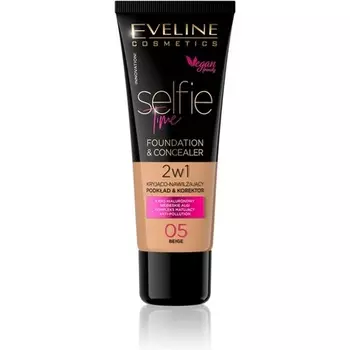 Eveline Cosmetics Selfie Time Матовая и увлажняющая основа и консилер 2-в-1 30 мл № 05 Бежевый
