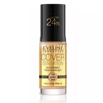 Eveline Cosmetics Стойкая тональная основа Cover Sensation Foundation SPF10 109 Golden Sand 30 мл