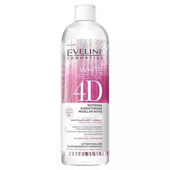 Eveline Cosmetics, White Prestige 4d Отбеливающая и увлажняющая мицеллярная жидкость 400мл