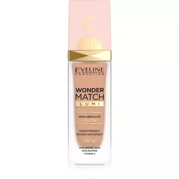 Eveline Cosmetics, Wonder Match Lumi, увлажняющая основа с разглаживающим эффектом Spf 20, оттенок 25 Sand Beige, 30 мл