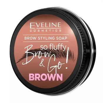Eveline Eyebrow Styling Soap Brow&Go So Fluffy Gel Formula, густые и выразительные брови - на весь день, веганский, 25 г Eveline Cosmetics