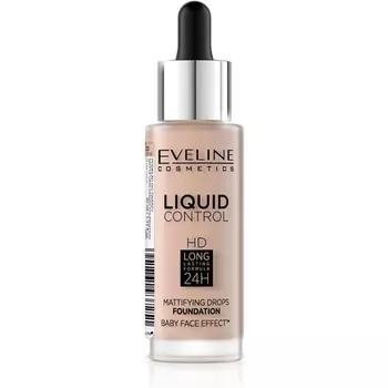 Eveline Liquid Control Hd Матирующий праймер длительного действия 32 мл 020 Розовый бежевый, Eveline Cosmetics