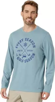 Every Season is Golf Season Футболка Crusher с длинными рукавами Life is Good, цвет Smoky Blue