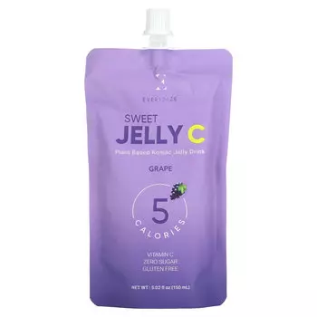 Everydaze, Sweet Jelly C, желейный напиток из конжака на растительной основе, виноград, 150 мл (5,02 жидк. Унции)