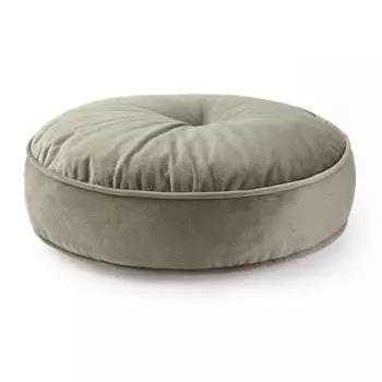 Evidea Мягкая бархатная круглая напольная подушка - Серый - 60x60 см