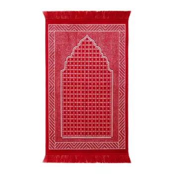 Evidea Мягкий Изумрудный Молитвенный Коврик — Бордовый Красный — 70x110 см