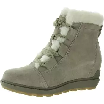 Evie II Cozy женские водонепроницаемые армейские ботинки из искусственной замши со шнуровкой Sorel, цвет omega taupe wet sand