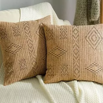 Evila Originals, 08868A — Черный, чехол на подушку, бежевый, 90 % ПОЛИПРОПИЛЕН / 10 % ПОЛИЭСТЕР, 45 x 45 см