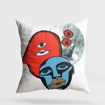 Evila Originals, A11978- GRV3203, разноцветная, подушка, 50 % хлопок / 50 % полиэстер