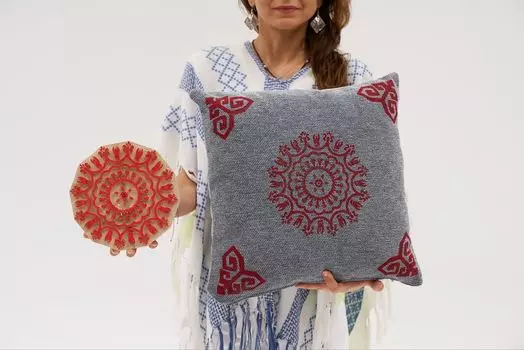 Evila Originals, Aka Moyo - Dark Grey, чехол на подушку, темно-серый, 100% ШЕНИЛ, 50 x 50 см