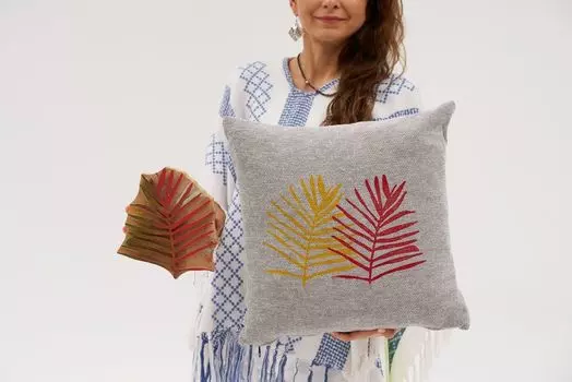 Evila Originals, Aki Ha - Grey, Чехол на подушку, серый, 100% ШЕНИЛ, 50 x 50 см