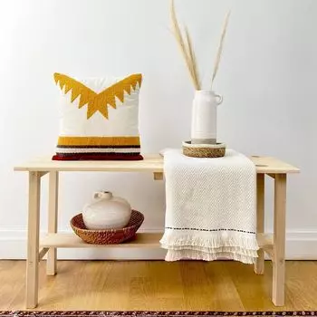 Evila Originals, Anatolia- JYN1119, горчичный, подушка, ткань: 20% лен / 80% полиэстер