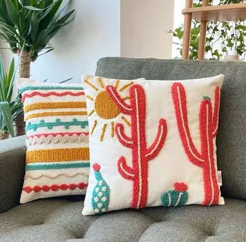 Evila Originals, Anatolia- JYN1246, темно-коралловый, подушка. Ткань: 20 % лен / 80 % полиэстер