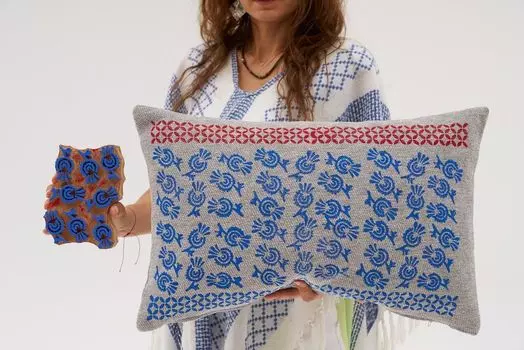 Evila Originals, Ao Aka - Grey, подушка, серый, 100% ШЕНИЛ, 40 x 60 см