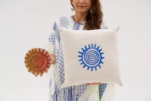 Evila Originals, Aozora - Кремовая подушка, кремовый, 100% ШЕНИЛ, 50 х 50 см