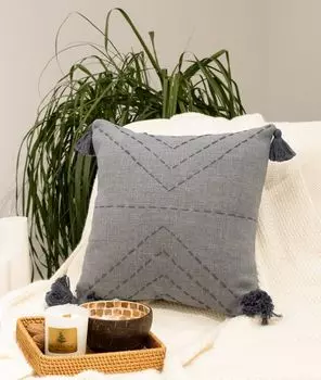 Evila Originals, Aspen - Grey, подушка, серый, 50 % ПОЛИЭСТЕР / 50 % ХЛОПОК, 40 x 40 см