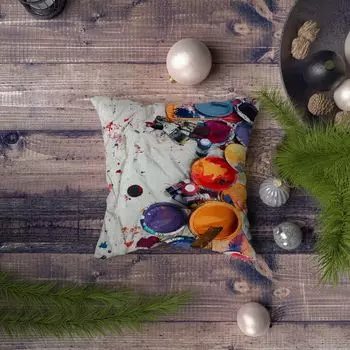 Evila Originals, Azury- KRL1249, разноцветная, подушка, 50% хлопок/50% полиэстер