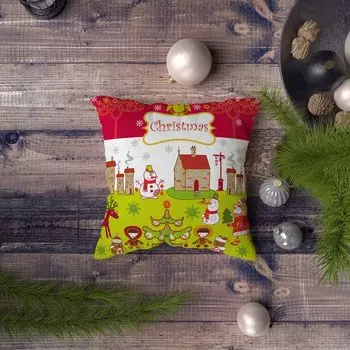 Evila Originals, Azury- KRL1307, разноцветная, подушка, 50% хлопок/50% полиэстер