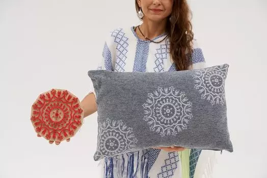 Evila Originals, Хакурю - Темно-серый, подушка, темно-серый, 100% ШЕНИЛ, 40 x 60 см