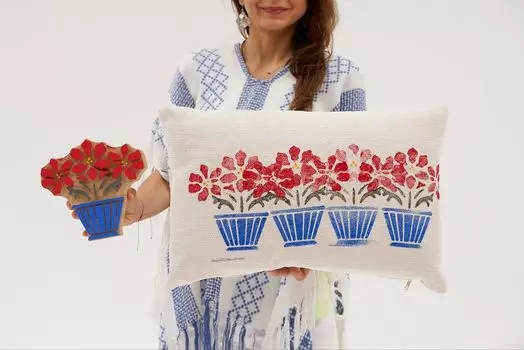 Evila Originals, Hana - Кремовая подушка, кремовый, 100% ШЕНИЛ, 40 x 60 см