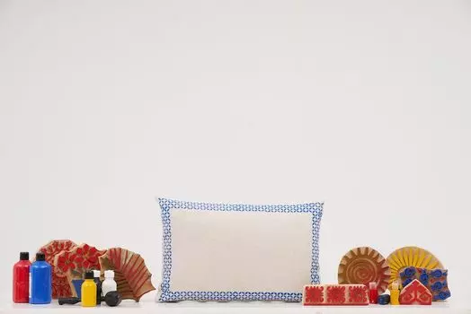 Evila Originals, Кусари - Кремовый чехол на подушку, кремовый, 100% ШЕНИЛЬ, 40 x 60 см