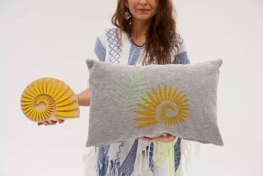 Evila Originals, Мебуку - Серый, подушка, серый, 100% ШЕНИЛ, 40 x 60 см