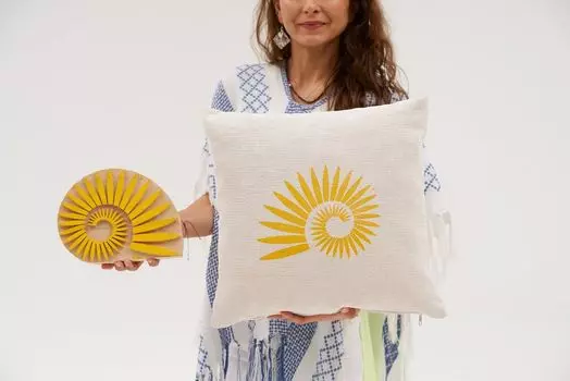 Evila Originals, Noboru - Кремовая подушка, кремовый, 100% ШЕНИЛ, 50 x 50 см