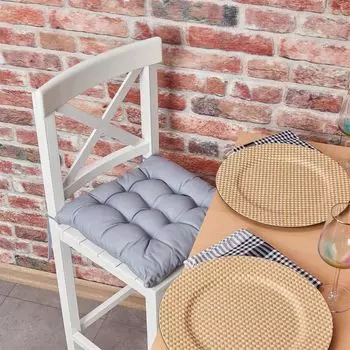 Evila Originals, Подушка на стул - Серый, подушка, серый, 100% ПОЛИЭСТЕР, 40 x 40 см