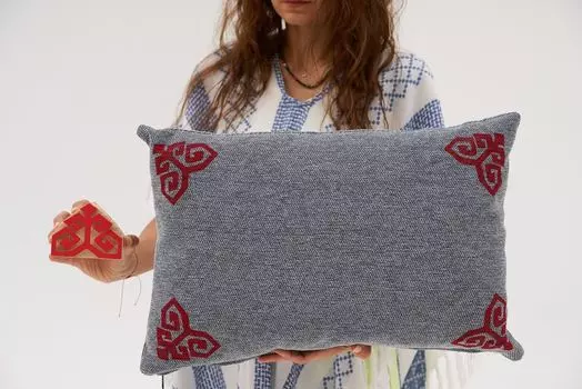 Evila Originals, Рин - Темно-серый, чехол на подушку, Кою Гри, 100% ШЕНИЛ, 40 x 60 см