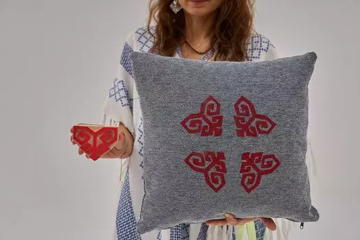 Evila Originals, Saimin - Dark Grey, подушка, темно-серый, 100% ШЕНИЛЬ, 50 x 50 см