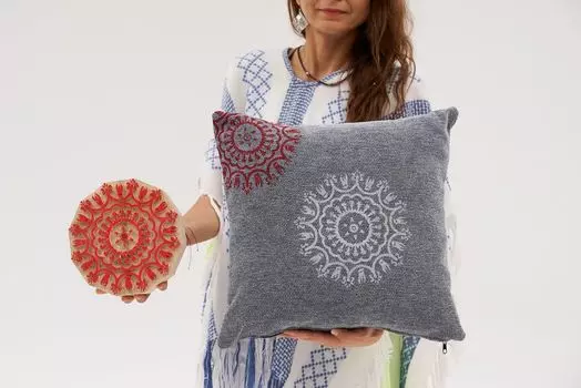 Evila Originals, Toruko - Dark Grey, подушка, темно-серый, 100% ШЕНИЛ, 50 x 50 см