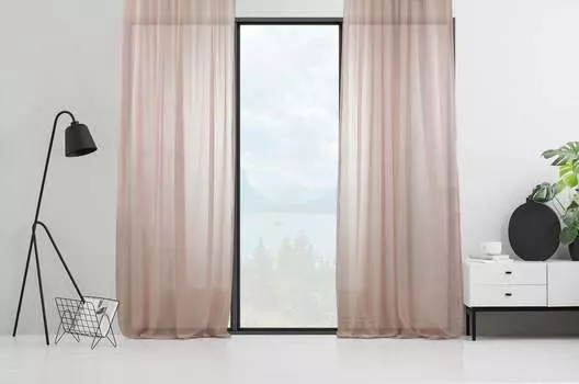 Evilia Originals, AS-70045-106-2PC-140350, штора, пудра, 140 х 350 см