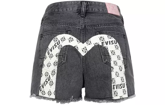 EVISU Джинсовые шорты женские, деним, черные