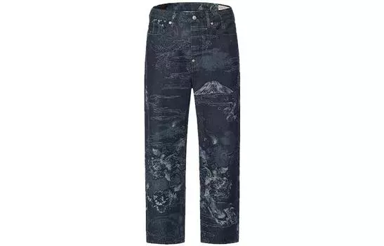 Мужские джинсы EVISU с принтом, синий