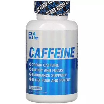 EVLution Nutrition, Кофеин, 200 мг, 100 таблеток