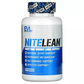 EVLution Nutrition NiteLean поддержка для снижения веса в ночное время 30 растительных капсул