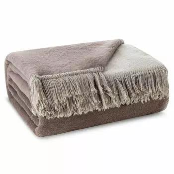 Еврофиранное одеяло с бахромой 220х240 см розовый 450 гсм декор Eurofirany, коричневый