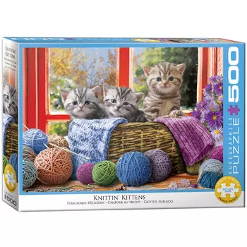 Еврографика, пазл Knittin Kittens, 500 шт. EuroGraphics