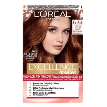 Excellence L'Oreal Paris Fashion №6.34 Интенсивный золотисто-каштановый, Intense Golden Auburn