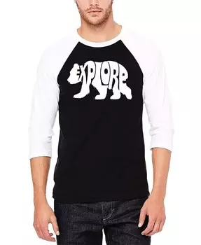 Explore - Мужская бейсбольная футболка с надписью «Word Art» LA Pop Art, черный