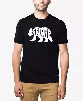 Explore — мужская футболка Premium Blend Word Art LA Pop Art, черный