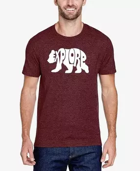 Explore — мужская футболка Premium Blend Word Art LA Pop Art, красный