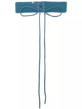 extreme cashmere кашемировый пояс в рубчик с кулиской, синий