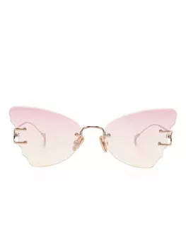 Eyepetizer солнцезащитные очки Beat в безободковой оправе, металлик